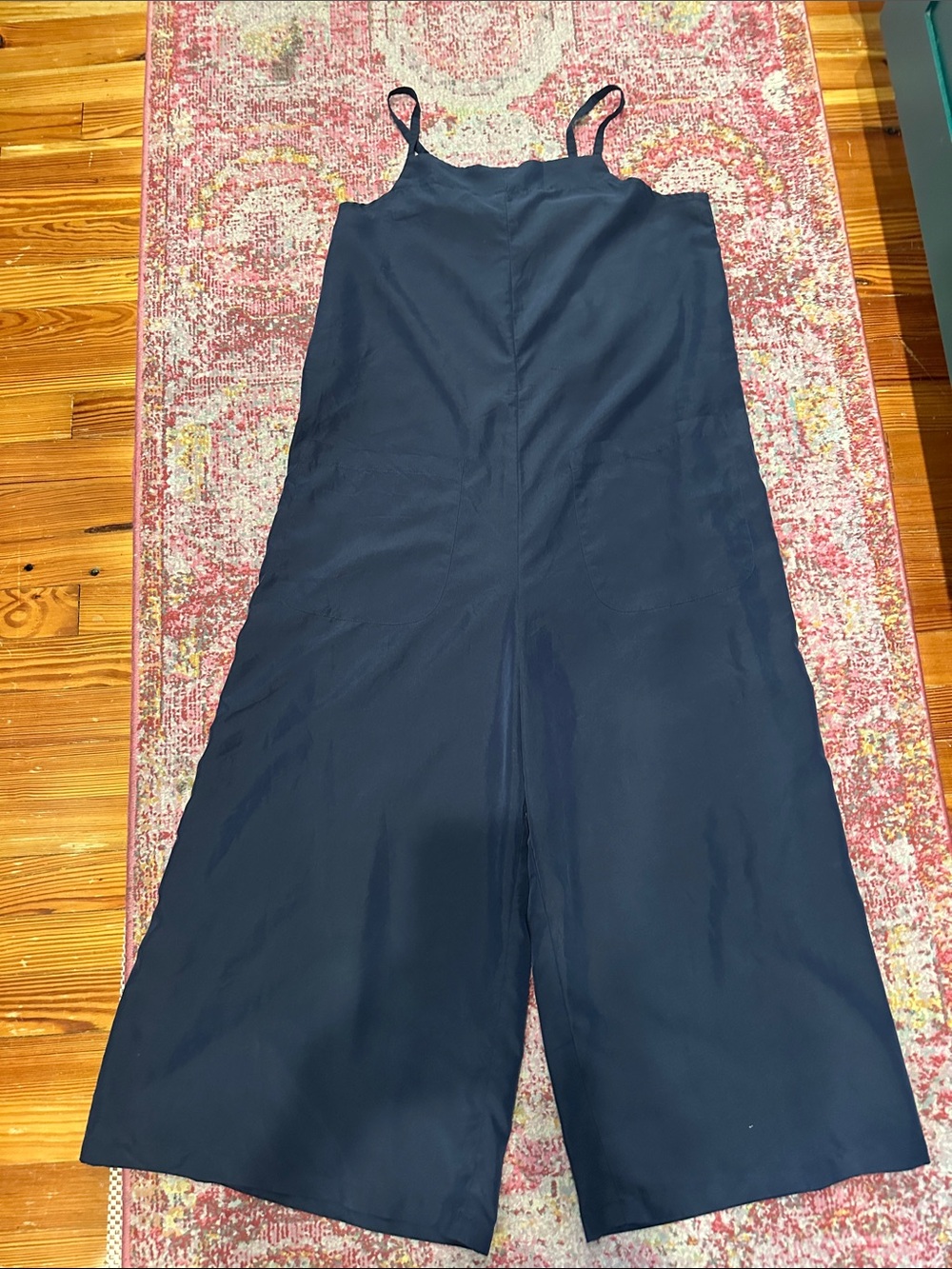 ASOS Navy Wide-Leg Spaghetti-Strap Jumpsuit